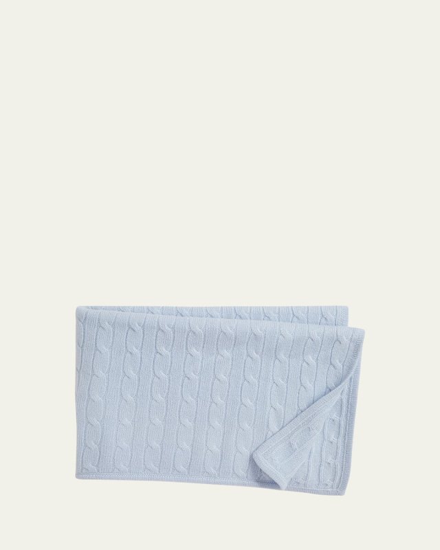 Boy's Cashmere Cable-Knit Baby Blanket